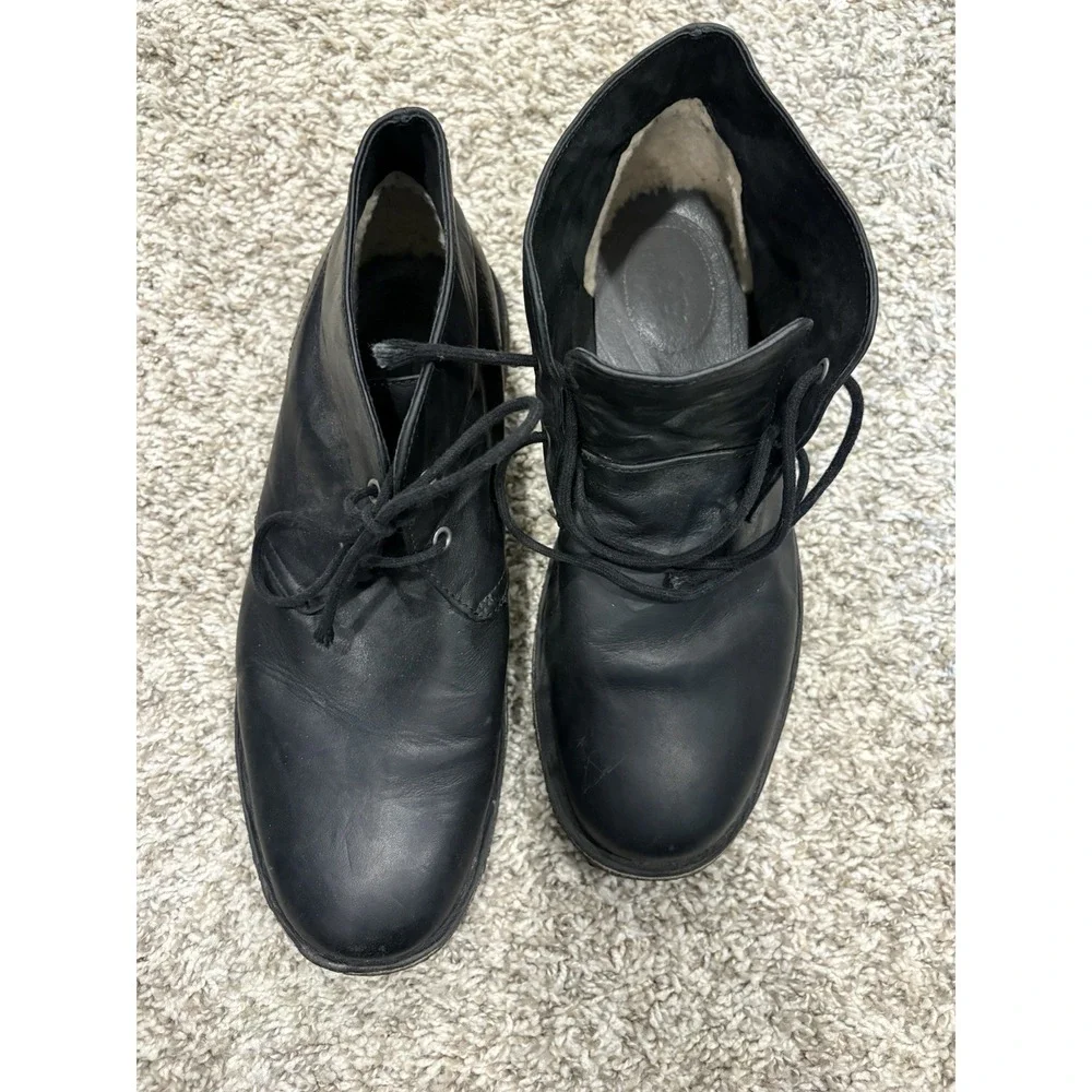 UGG Leighton Men's Black Leather Chukka Boots Size 10 3275 Shoes READ